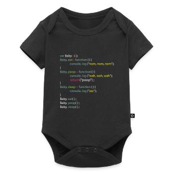 Baby Eat Poop Sleep Coding Onesie - Baby Premium Kurzarmbody - Schwarz - Vorne