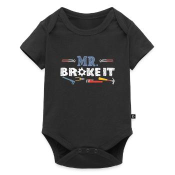 Mr Broke It Kid Mechanic Gift - Baby Premium short-sleeve bodysuit - black - Front