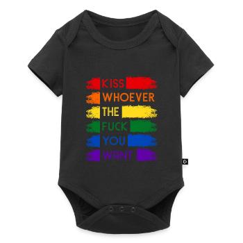 Kiss Whoever Rainbow LGBT - Body à manches courtes Premium Bébé - noir - Devant