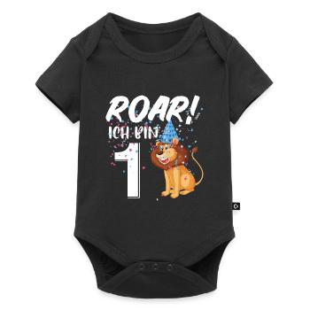 ROAR ICH BIN 1 - Baby Premium Kurzarmbody - Schwarz - Vorne