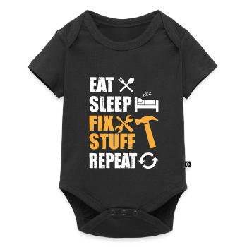 Eat Sleep Fix Stuff Repeat - Baby Premium short-sleeve bodysuit - black - Front