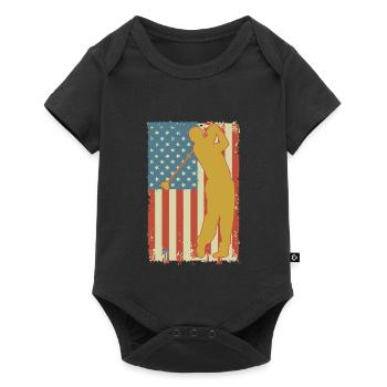 Drapeau américain de golf - Body à manches courtes Premium Bébé - noir - Devant