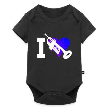 Trompetenspieler Damen Trompeten Spieler - Baby Premium Kurzarmbody - Schwarz - Vorne