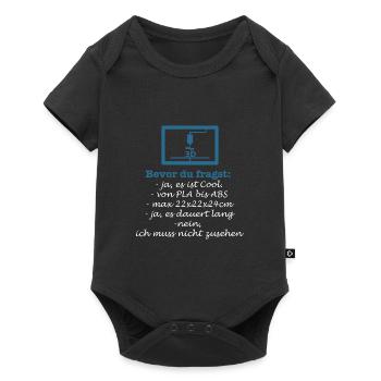 Bevor du fragst... 3D-Druck, 3D, Druck, 3D Druck - Baby Premium Kurzarmbody - Schwarz - Vorne