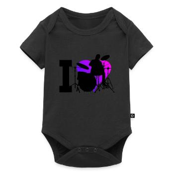 Schlagzeugspieler Drum Kit Drummer Schlagzeuger - Baby Premium short-sleeve bodysuit - black - Front