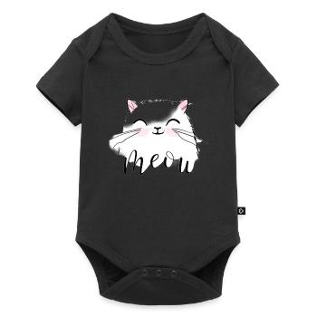 Meow - Baby Premium Kurzarmbody - Schwarz - Vorne