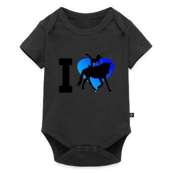 Reitkunst Pferdeperformance Herren Akrobatik auf d - Baby Premium Kurzarmbody - Schwarz - Vorne