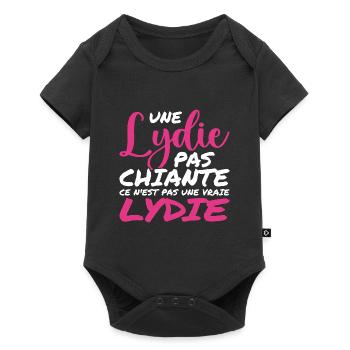 A not boring LYDIE is not a real LYDIE - Baby Premium short-sleeve bodysuit - black - Front