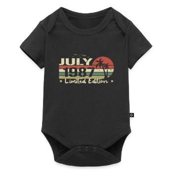 Juli 37th Anniversary Vintage Born 1987 Vibe - Baby Premium Kurzarmbody - Schwarz - Vorne