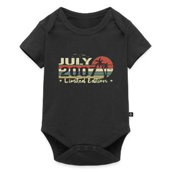 millésime de juillet 17e anniversaire né 2007 vibe - Body à manches courtes Premium Bébé - noir - Devant