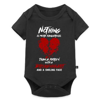 Broken Heart Love Dangerous Smile Face - Baby Premium short-sleeve bodysuit - black - Front