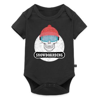 Snowboard cadeau de snowboard sport d'hiver - Body à manches courtes Premium Bébé - noir - Devant