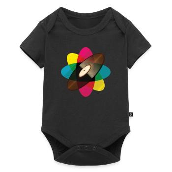 Vintage Vinyl Record Retro Colors Gift - Baby Premium short-sleeve bodysuit - black - Front