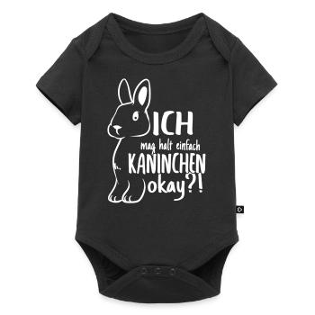 Kaninchen Hase Karnickel Häschen Spruch Geschenk - Baby Premium Kurzarmbody - Schwarz - Vorne