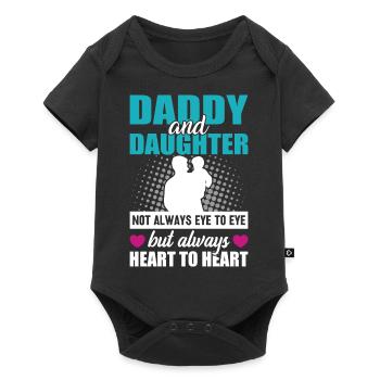 Daddy and daughter always heart to heart - Body à manches courtes Premium Bébé - noir - Devant