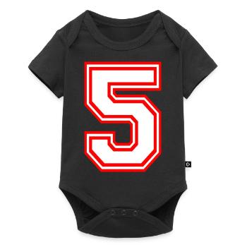 5 NUMÉRO LUCKY NUMBER SPORT Rugby - Body à manches courtes Premium Bébé - noir - Devant