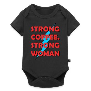 café fort. femme forte Graphique - Body à manches courtes Premium Bébé - noir - Devant