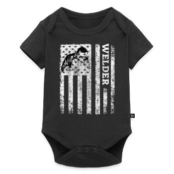 American Flag Welding Welder Construction - Baby Premium short-sleeve bodysuit - black - Front