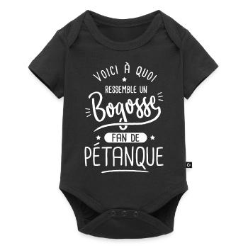 pétanque Bogosse joueur de boules fan de petanque - Body à manches courtes Premium Bébé - noir - Devant