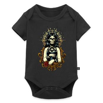 Esthétique gothique Goth Filles Pentagramme Croix de Saint-Pierre - Body à manches courtes Premium Bébé - noir - Devant