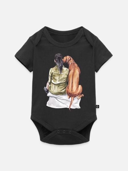 Immer an meiner Seite - Baby Premium Kurzarmbody - Schwarz