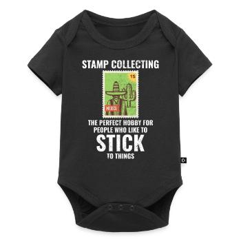 Stamp Collecting Collector Philatelist - Baby Premium short-sleeve bodysuit - black - Front