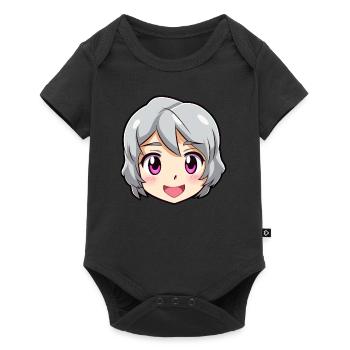 Emoji Visage Anime Heureux Mignon - Chemise Anime - Body à manches courtes Premium Bébé - noir - Devant