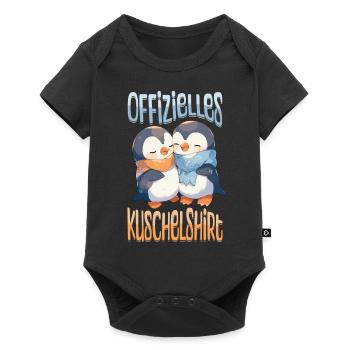 Chemise Officielle Câlin Pingouins Amour Coeur Mignon - Body à manches courtes Premium Bébé - noir - Devant
