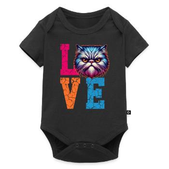 Grumpy love cat - Baby Premium short-sleeve bodysuit - black - Front