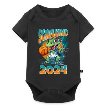 Schoolchild 2024 Dinosaur Dino School Enrollment School - Baby Premium short-sleeve bodysuit - black - Front