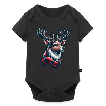 Renne de Noël - Body à manches courtes Premium Bébé - noir - Devant