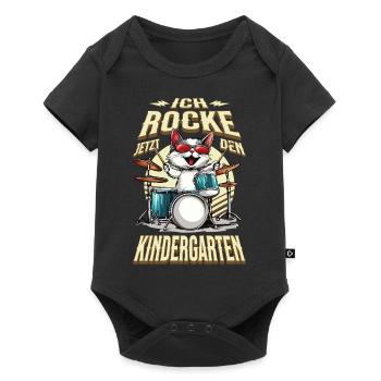 Kindergarten Kita Cat Drums Rock Music - Baby Premium short-sleeve bodysuit - black - Front