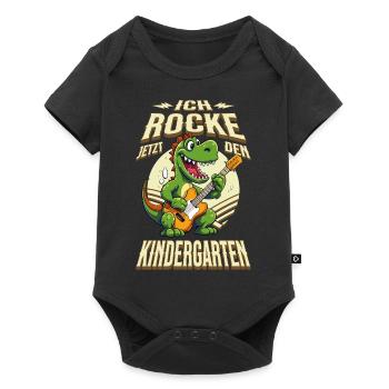Kindergarten Daycare Dinosaur Guitar Rock Music - Baby Premium short-sleeve bodysuit - black - Front