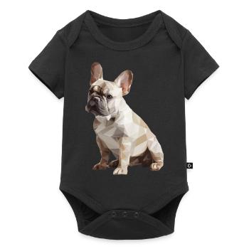 French Bulldog Low Poly Design - Baby Premium short-sleeve bodysuit - black - Front