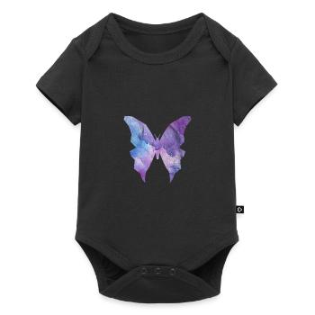 Galaxy Schmetterling - Baby Premium Kurzarmbody - Schwarz - Vorne