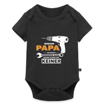 Lustiger Spruch Handwerker Papa Vati Heimwerker - Baby Premium Kurzarmbody - Schwarz - Vorne