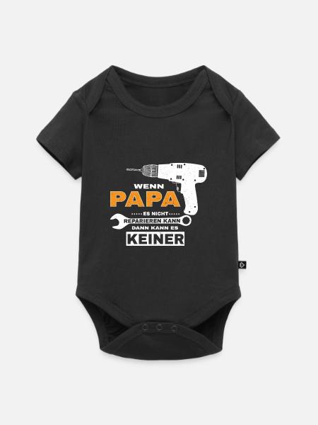 Lustiger Spruch Handwerker Papa Vati Heimwerker - Baby Premium Kurzarmbody - Schwarz