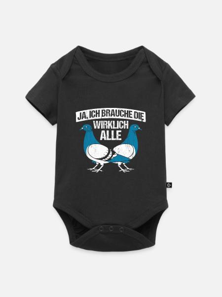 Taube Tauben Vogel - Baby Premium Kurzarmbody - Schwarz