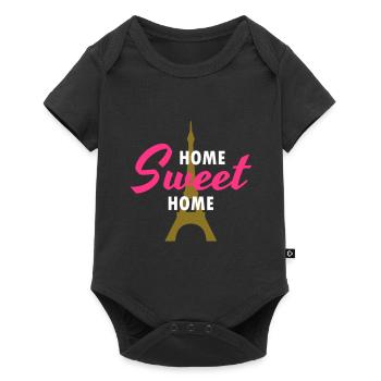 Home sweet home (Tour Eiffel en arrière-plan) - Body à manches courtes Premium Bébé - noir - Devant