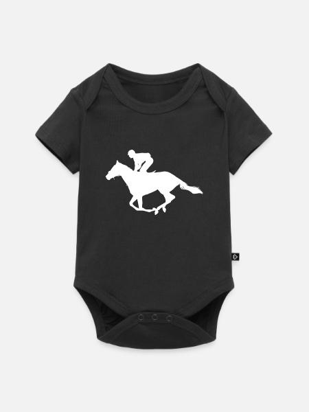 Equestrian Horse Riding Jagdreiten Springreiten - Premium kortærmet baby-body  - sort