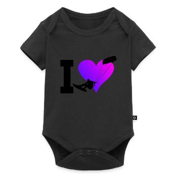 Kite Kiting Women Men Kitesurfing Kitesurfer - Baby Premium short-sleeve bodysuit - black - Front