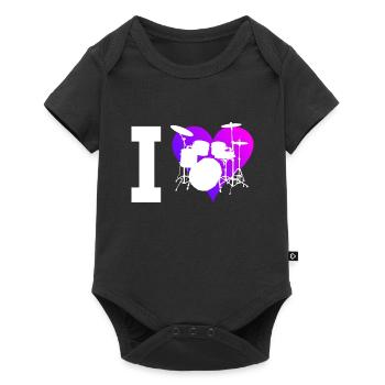 Percussionniste Batteur Femmes Tambours Hommes - Body à manches courtes Premium Bébé - noir - Devant