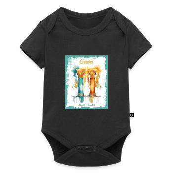 Zodiac Signs in Watercolor: Gemini the Twins - Baby Premium short-sleeve bodysuit - black - Front