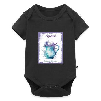 Zodiac Signs in Watercolor: Aquarius the Water Bea - Baby Premium short-sleeve bodysuit - black - Front