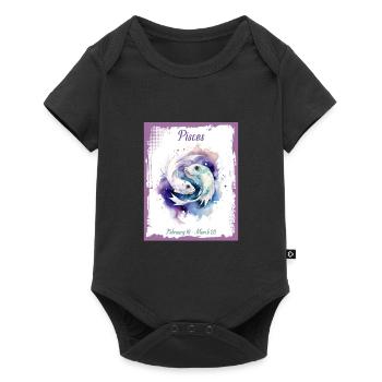 Zodiac Signs in Watercolor: Pisces the Fish - Baby Premium short-sleeve bodysuit - black - Front