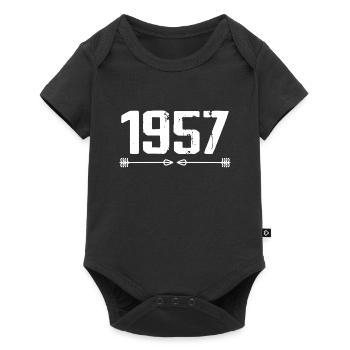 Né en 1957 Vintage 68 ans Cadeau d'anniversaire 69 - Body à manches courtes Premium Bébé - noir - Devant