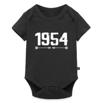 Born in 1954 Vintage 71 Year Old 72 Birthday Gift - Baby Premium short-sleeve bodysuit - black - Front