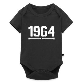 Né en 1964 Vintage 61 ans Cadeau d'anniversaire 62 - Body à manches courtes Premium Bébé - noir - Devant