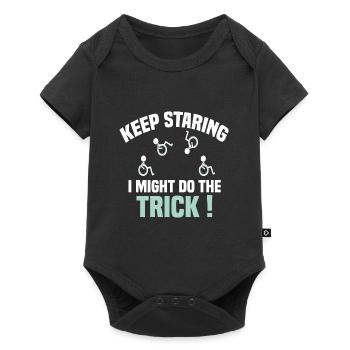 awesome on wheels keep staring stare on wheels - Baby Premium short-sleeve bodysuit - black - Front