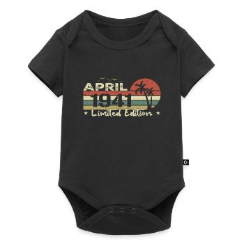 April Jahrgang 83. Geburtstag Geboren 1941 Vibe - Baby Premium Kurzarmbody - Schwarz - Vorne
